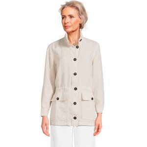 NWT Lands' End Women's Linen Jacket Light Beige Tan size PS Petite S 8P 6P P8 P6